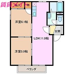 ウィンディー南楠 B 1階/-