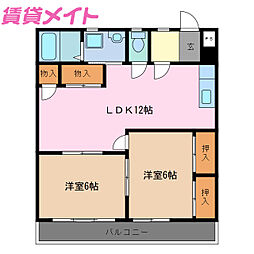 メゾン・ド・有明 2LDKの間取図画像