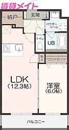 アドア 1LDKの間取図画像