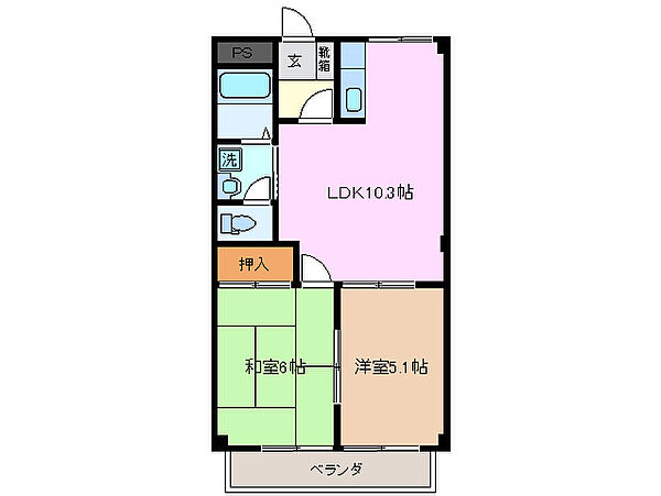 三重県鈴鹿市若松北２丁目(賃貸アパート2LDK・1階・53.00㎡)の写真 その2