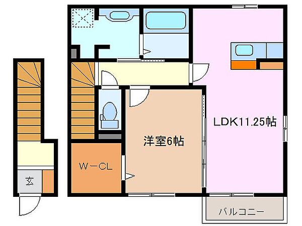 三重県鈴鹿市住吉町(賃貸アパート1LDK・2階・52.01㎡)の写真 その2