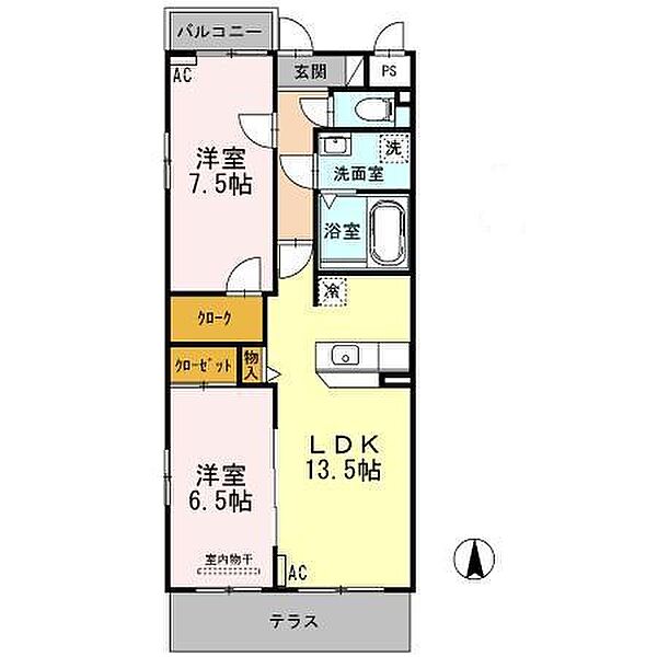 三重県鈴鹿市住吉１丁目(賃貸マンション2LDK・1階・63.45㎡)の写真 その2