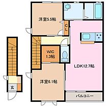 三重県鈴鹿市末広北１丁目（賃貸アパート2LDK・2階・64.64㎡） その2