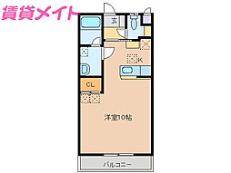 近鉄鈴鹿線 平田町駅 徒歩30分の賃貸マンション 2階ワンルームの間取り