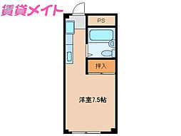 モービルホーム ワンルームの間取図画像