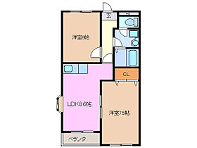 ボヌール 201 ｜ 三重県鈴鹿市平田本町２丁目（賃貸アパート2LDK・2階・54.60㎡） その2