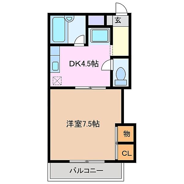 コーポカモン 202｜三重県鈴鹿市庄野羽山１丁目(賃貸アパート1DK・2階・25.75㎡)の写真 その2