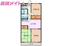 メゾン・ド・グラシューズ 1階3LDKの間取り