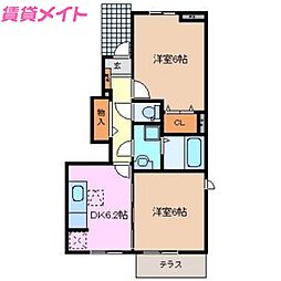 メゾン・ド・ユウナ 2DKの間取図画像