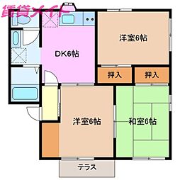 ハミングタウン 3DKの間取図画像