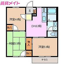 サニーパレス 3DKの間取図画像