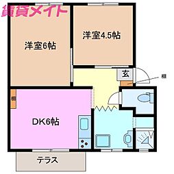 SunLumiereBLD.HIRATAA棟 2DKの間取図画像