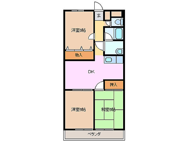 アワヤパレス 201｜三重県津市白塚町(賃貸マンション3DK・2階・55.52㎡)の写真 その2