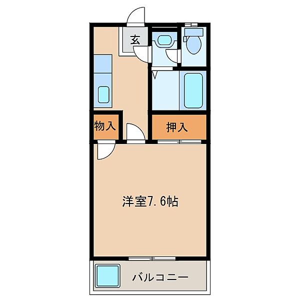 江戸橋パレス 204｜三重県津市上浜町４丁目(賃貸マンション1K・2階・30.35㎡)の写真 その2