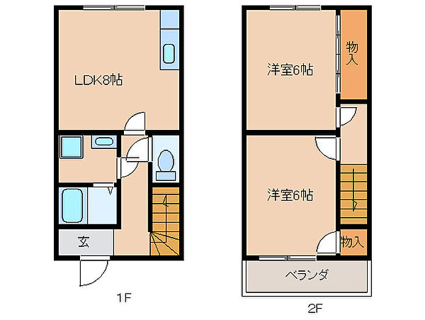 グリーングラス A棟 A-6｜三重県津市河芸町中別保(賃貸テラスハウス2LDK・1階・52.90㎡)の写真 その2