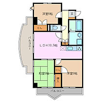 シャトーカワイ 201 ｜ 三重県津市丸之内養正町（賃貸マンション3LDK・2階・66.70㎡） その2