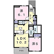 ペジーブル　なかの　Ｂ 102 ｜ 三重県津市一身田中野（賃貸アパート2LDK・1階・50.17㎡） その2