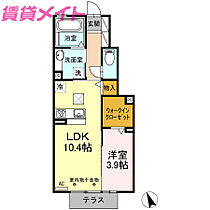 三重県津市一身田中野（賃貸アパート1LDK・1階・40.80㎡） その2