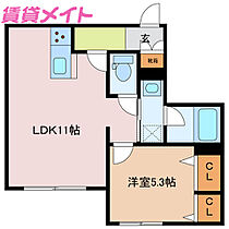 三重県津市栄町4丁目（賃貸アパート1LDK・1階・41.18㎡） その2