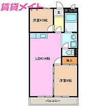 三重県津市一身田中野（賃貸マンション2LDK・2階・52.38㎡） その2