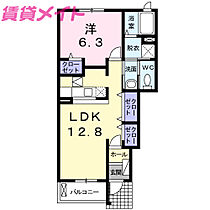 三重県津市一身田中野（賃貸アパート1LDK・1階・46.49㎡） その2