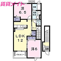 三重県津市一身田中野（賃貸アパート2LDK・2階・58.86㎡） その2