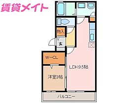 三重県津市江戸橋1丁目（賃貸アパート1LDK・2階・35.40㎡） その2