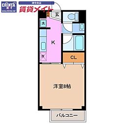 ラ・ベルエキップ 1Kの間取図画像