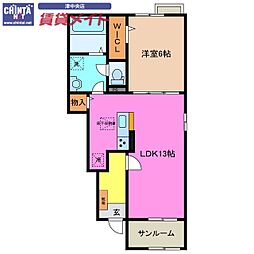 ラーツゥー・デル・マーレ　IV 1階1LDKの間取り