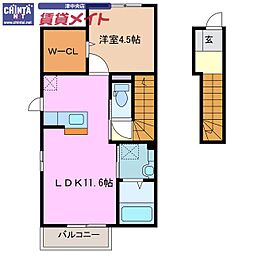 グランテージ上浜 1LDKの間取図画像