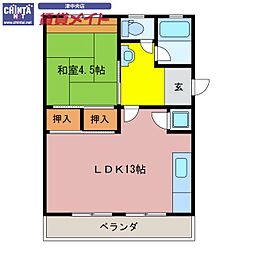 新町ハイツ・西村ビル(株) 1LDKの間取図画像