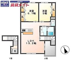 F・アザレア7 2LDKの間取図画像
