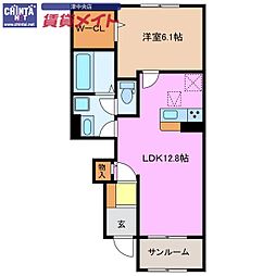 ガーデン一身田 1階/-