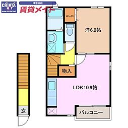 平和ハイシード 1LDKの間取図画像