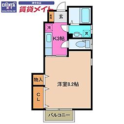 Maison・de・F 1Kの間取図画像