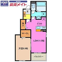パーチェ・S II 1LDKの間取図画像