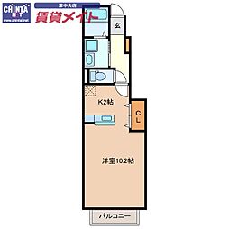 サフラン ワンルームの間取図画像