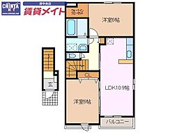 ウィン・アイランドD 2LDKの間取図画像