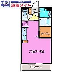 SoleilCourtS ワンルームの間取図画像