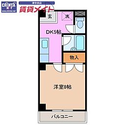 エグゼ4 1DKの間取図画像
