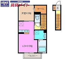 ラルーチェ幸町 1LDKの間取図画像