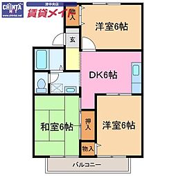 セジュールMONPAC 3DKの間取図画像