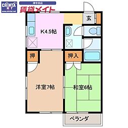 メゾンロアール 2Kの間取図画像