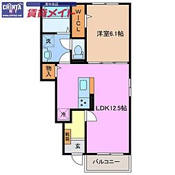 セシル 1LDKの間取図画像