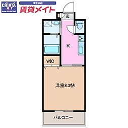 Residence利平治 1Kの間取図画像