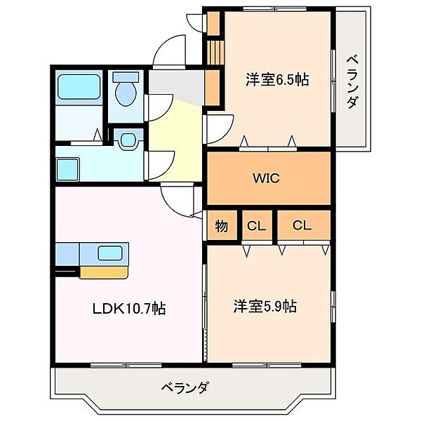 ルミエール栄 213｜三重県鈴鹿市長太栄町２丁目(賃貸マンション2LDK・2階・58.22㎡)の写真 その2