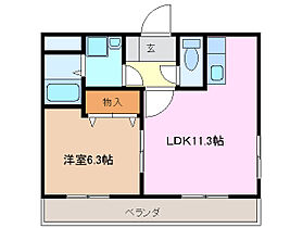 サクセス 101 ｜ 三重県鈴鹿市須賀２丁目（賃貸アパート1LDK・1階・39.66㎡） その2