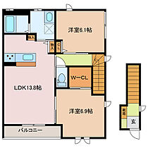 ルーフ 202 ｜ 三重県鈴鹿市野町西２丁目（賃貸アパート2LDK・2階・60.19㎡） その2