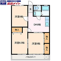 コーポ山形 3DKの間取図画像