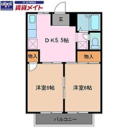 シティハイツハピネス 2Kの間取図画像